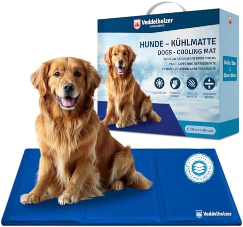 Veddelholzer Kühlmatte für Hunde, Größe M – extra dick, selbstkühlend ohne Strom, faltbar und leicht zu reinigen, ideal für Sommer und Reisen