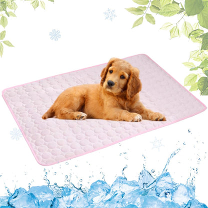 Selbstkühlende Kühlmatte für Hunde und Katzen – waschbar, für Zuhause, Auto und unterwegs, Blau, 50 × 60 cm
