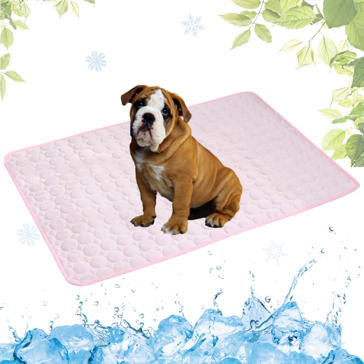 Selbstkühlende Kühlmatte für Hunde und Katzen – waschbar, für Zuhause, Auto und unterwegs, Blau, 50 × 60 cm