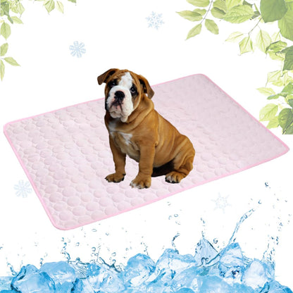 Selbstkühlende Kühlmatte für Hunde und Katzen – waschbar, für Zuhause, Auto und unterwegs, Blau, 50 × 60 cm