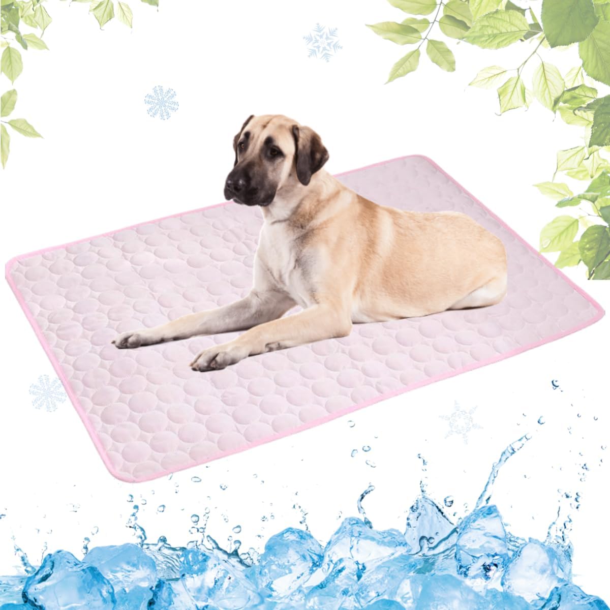 Selbstkühlende Kühlmatte für Hunde und Katzen – waschbar, für Zuhause, Auto und unterwegs, Blau, 50 × 60 cm