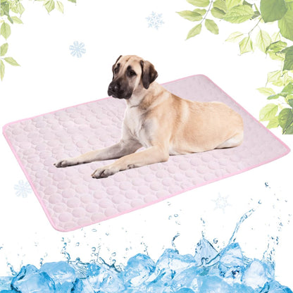 Selbstkühlende Kühlmatte für Hunde und Katzen – waschbar, für Zuhause, Auto und unterwegs, Blau, 50 × 60 cm