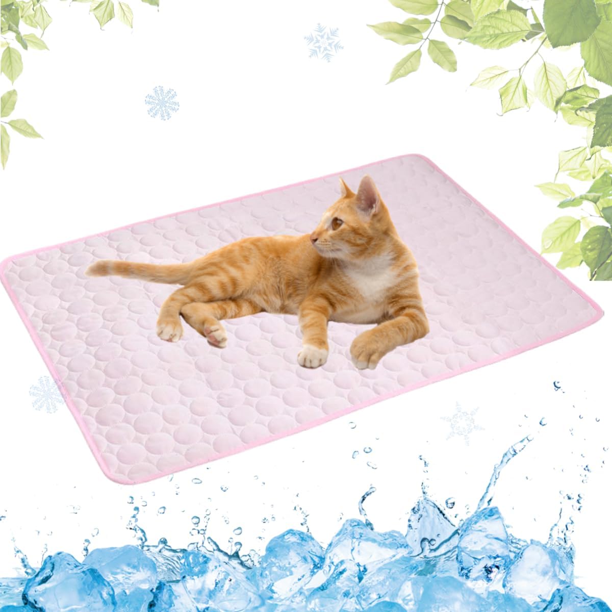 Selbstkühlende Kühlmatte für Hunde und Katzen – waschbar, für Zuhause, Auto und unterwegs, Blau, 50 × 60 cm