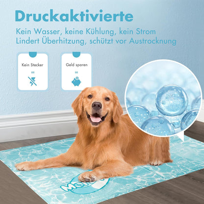 Pawtasy Kühlmatte für Hunde und Katzen – selbstkühlend mit Kühlgel, XXL 120 × 80 cm