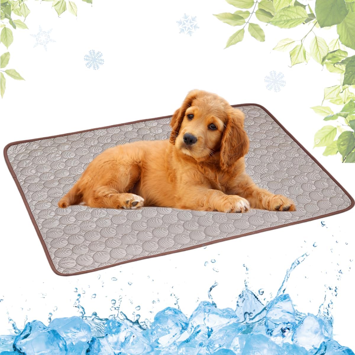 Selbstkühlende Kühlmatte für Hunde und Katzen – waschbar, für Zuhause, Auto und unterwegs, Blau, 50 × 60 cm