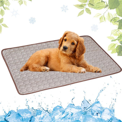 Selbstkühlende Kühlmatte für Hunde und Katzen – waschbar, für Zuhause, Auto und unterwegs, Blau, 50 × 60 cm