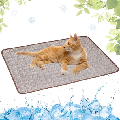 Selbstkühlende Kühlmatte für Hunde und Katzen – waschbar, für Zuhause, Auto und unterwegs, Blau, 50 × 60 cm