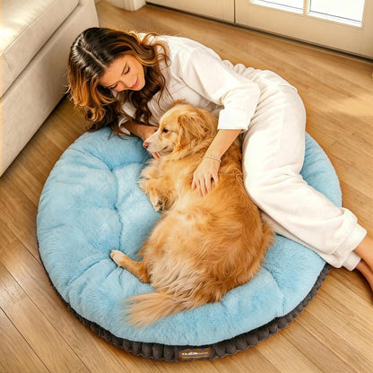 ClevaHome Orthopädisches Hundebett für große Hunde – waschbar, 30 Zoll, Eisblau