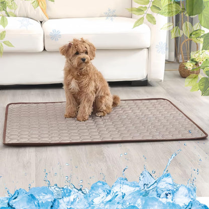 Selbstkühlende Kühlmatte für Hunde und Katzen – waschbar, für Zuhause, Auto und unterwegs, Blau, 50 × 60 cm
