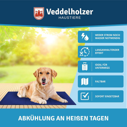 Veddelholzer Kühlmatte für Hunde, Größe M – extra dick, selbstkühlend ohne Strom, faltbar und leicht zu reinigen, ideal für Sommer und Reisen