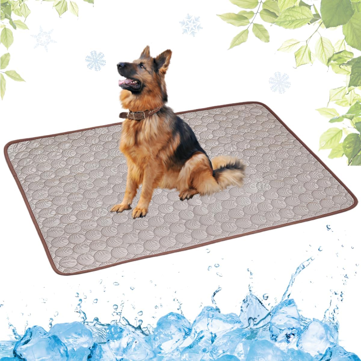 Selbstkühlende Kühlmatte für Hunde und Katzen – waschbar, für Zuhause, Auto und unterwegs, Blau, 50 × 60 cm