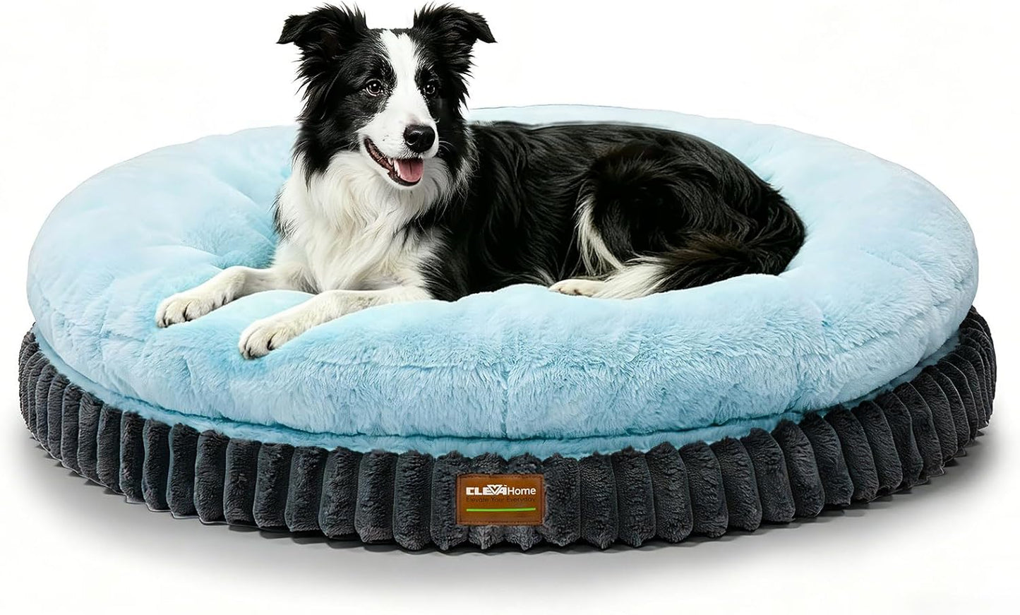 ClevaHome Orthopädisches Hundebett für große Hunde – waschbar, 30 Zoll, Eisblau