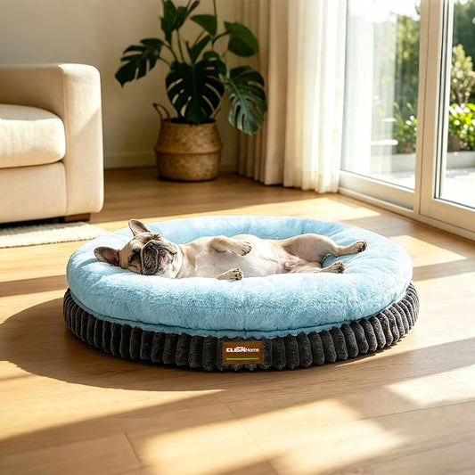 ClevaHome Orthopädisches Hundebett für große Hunde – waschbar, 30 Zoll, Eisblau