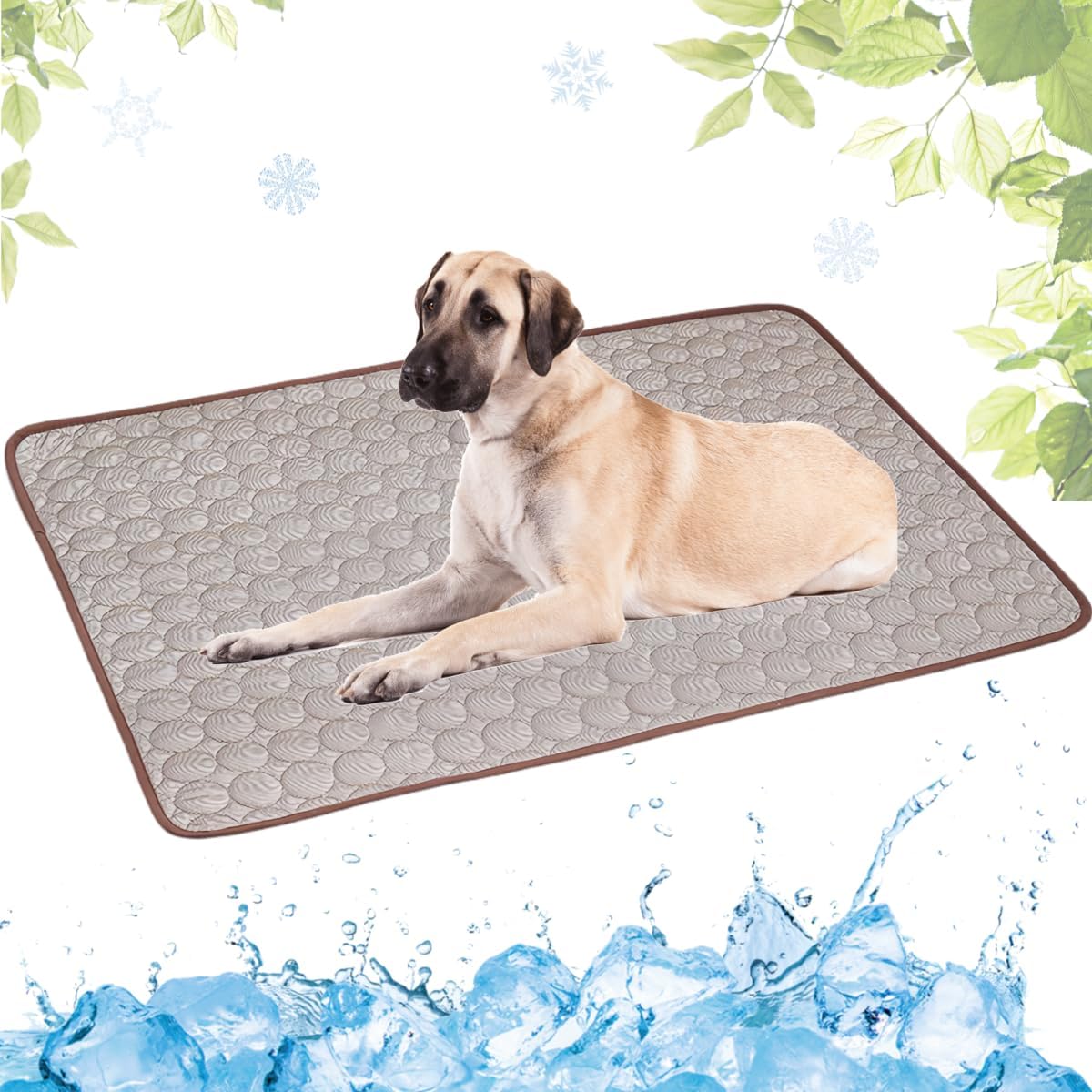 Selbstkühlende Kühlmatte für Hunde und Katzen – waschbar, für Zuhause, Auto und unterwegs, Blau, 50 × 60 cm