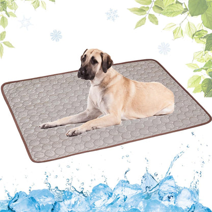 Selbstkühlende Kühlmatte für Hunde und Katzen – waschbar, für Zuhause, Auto und unterwegs, Blau, 50 × 60 cm