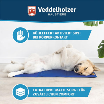 Veddelholzer Kühlmatte für Hunde, Größe M – extra dick, selbstkühlend ohne Strom, faltbar und leicht zu reinigen, ideal für Sommer und Reisen