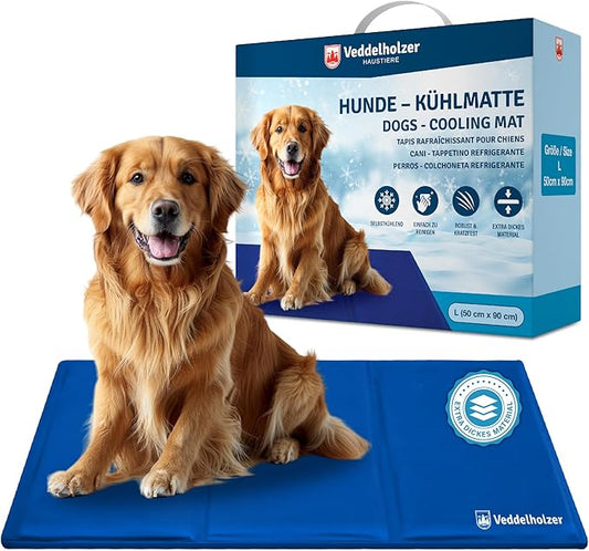 Veddelholzer Kühlmatte für Hunde, Größe M – extra dick, selbstkühlend ohne Strom, faltbar und leicht zu reinigen, ideal für Sommer und Reisen